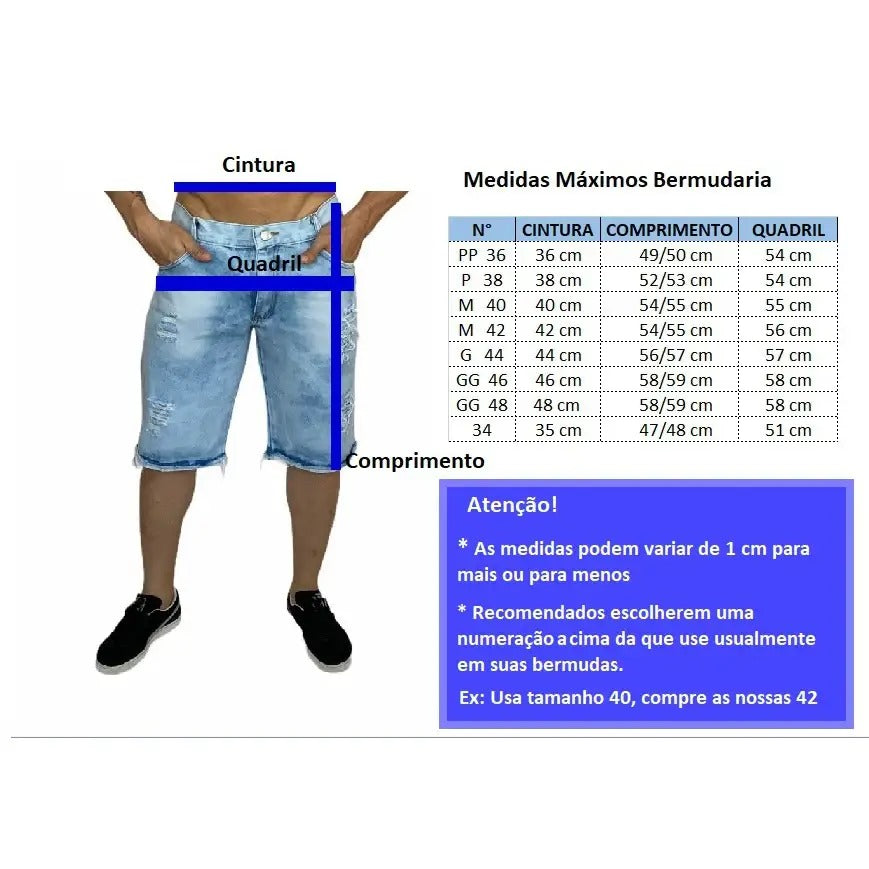 Oferta 07 BERMUDAS 100 % SARJA ALGODÃO + 3 Cuecas de Brinde OFERTA ACABA HOJE🔥